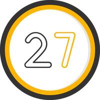 Twenty seven Line Two Color Circle Icon vector