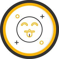 Cute Line Two Color Circle Icon vector
