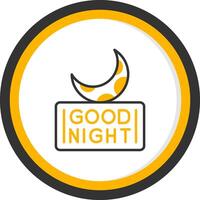 Good Night Line Two Color Circle Icon vector