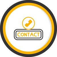 Contact Line Two Color Circle Icon vector