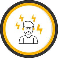 Depression Line Two Color Circle Icon vector