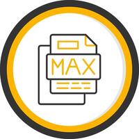 MAX File Line Two Color Circle Icon vector