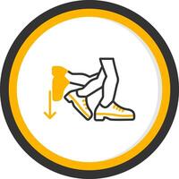Toe Beat Line Two Color Circle Icon vector
