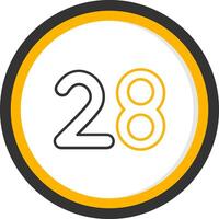 Twenty eight Line Two Color Circle Icon vector