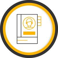Address Book Line Two Color Circle Icon vector