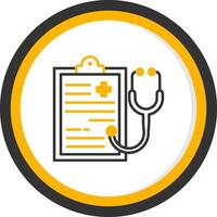 Medical Check Line Two Color Circle Icon vector
