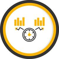 Time To Market Line Two Color Circle Icon vector