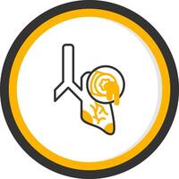 Bronchiectasis Line Two Color Circle Icon vector