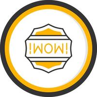 Wow Line Two Color Circle Icon vector