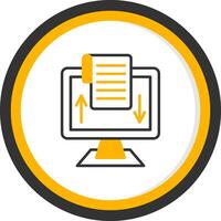 Digitalization Line Two Color Circle Icon vector