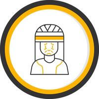 Head Injury Line Two Color Circle Icon vector