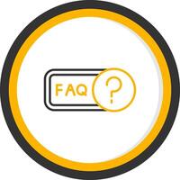 Faq Line Two Color Circle Icon vector