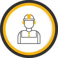 Technician Line Two Color Circle Icon vector