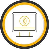 Tap To Pay Line Two Color Circle Icon vector