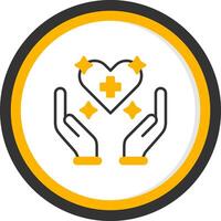 Self Consciousness Line Two Color Circle Icon vector