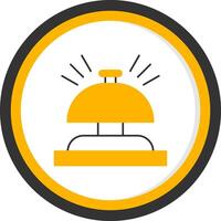 Desk Bell Line Two Color Circle Icon vector