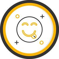 Tongue Line Two Color Circle Icon vector