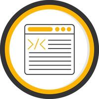 Coding Line Two Color Circle Icon vector