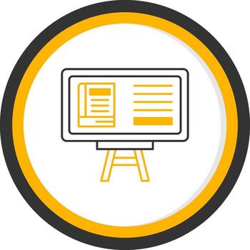 presentación tablero línea dos color circulo icono vector