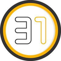 Thirty one Line Two Color Circle Icon vector