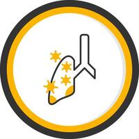 Tuberculosis Germs Line Two Color Circle Icon vector
