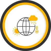 Climate Change Line Two Color Circle Icon vector