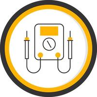 Multimeter Line Two Color Circle Icon vector