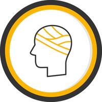 Head Line Two Color Circle Icon vector