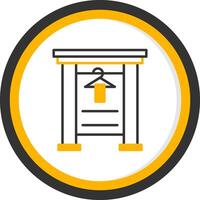 Changing Room Line Two Color Circle Icon vector