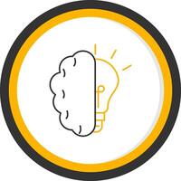 Brainstroming Line Two Color Circle Icon vector