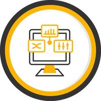 Analysis Line Two Color Circle Icon vector