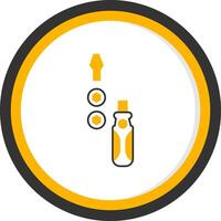 Screwdriver Line Two Color Circle Icon vector