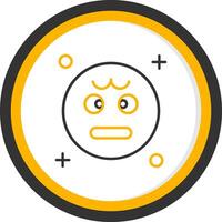 Angry Line Two Color Circle Icon vector