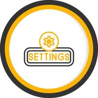 Setting Line Two Color Circle Icon vector