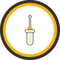 Screwdriver Line Two Color Circle Icon vector