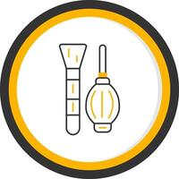 Cleaning Line Two Color Circle Icon vector