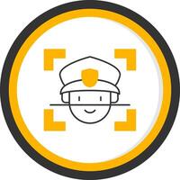 Face Recognition Line Two Color Circle Icon vector
