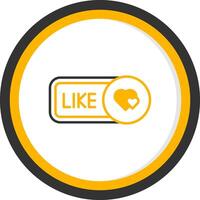 Like Line Two Color Circle Icon vector