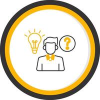 Curiosity Line Two Color Circle Icon vector
