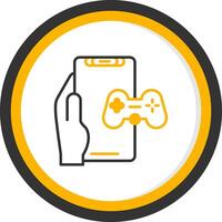 Gaming Line Two Color Circle Icon vector