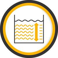 Depth Line Two Color Circle Icon vector
