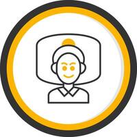 Insomnia Line Two Color Circle Icon vector