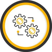 Integration Line Two Color Circle Icon vector