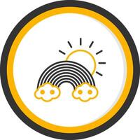 Rainbow Line Two Color Circle Icon vector