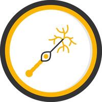 Unipolar Neuron Line Two Color Circle Icon vector