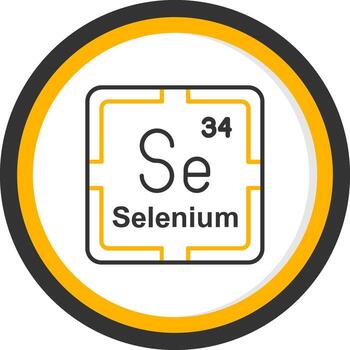 Selenium Line Two Color Circle Icon vector