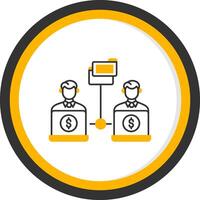Remote Access Of Files Line Two Color Circle Icon vector