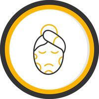 Rosacea Line Two Color Circle Icon vector