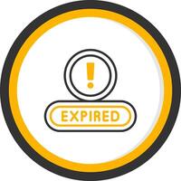 Expired Line Two Color Circle Icon vector