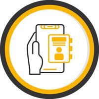 Contacts Line Two Color Circle Icon vector